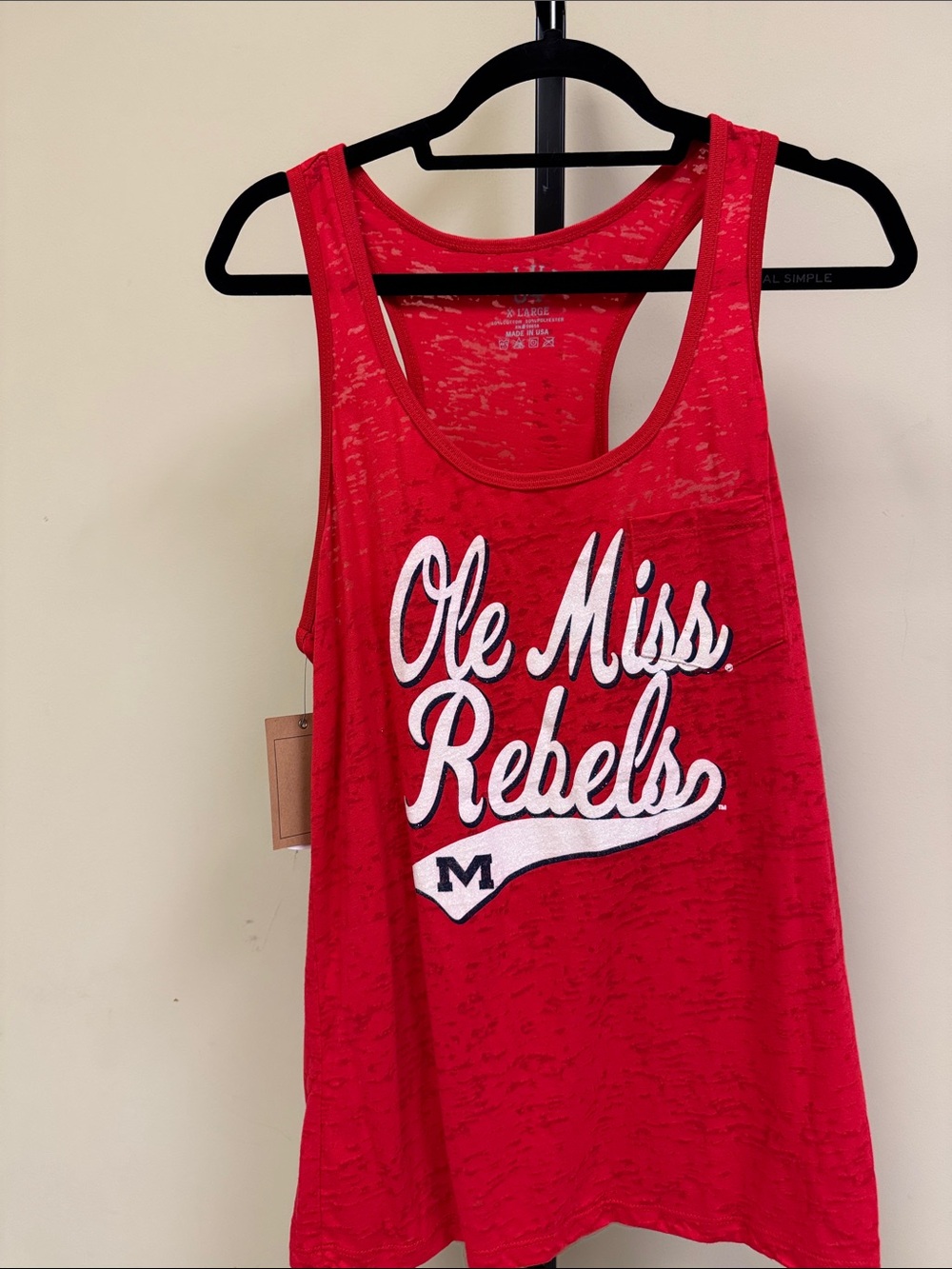 Blue 84 Red Ole Miss Rebels Script Tank Top